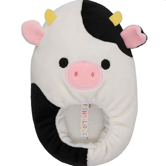 Squishmallows Original KellyToy Connor Cow Kids Boys Girls Unisex Slippers NWT - Picture 1 of 6